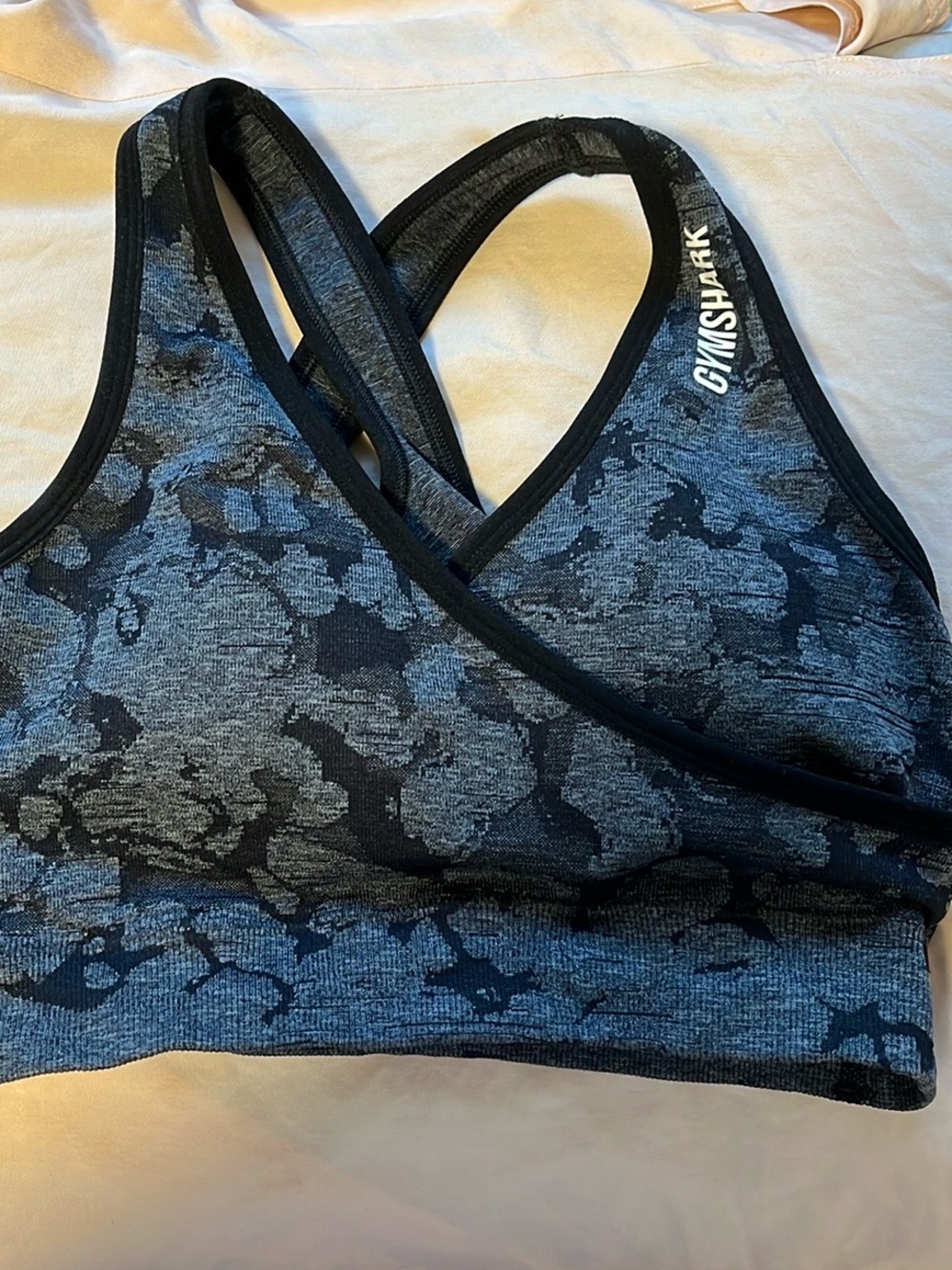 Gymshark Gray & Black Camo Sports Bra